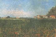 Vincent Van Gogh Farmhouses in a Wheat Field near Arles (nn04) USA oil painting reproduction